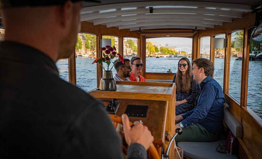 Relaxing and unwinding on a private canal cruise